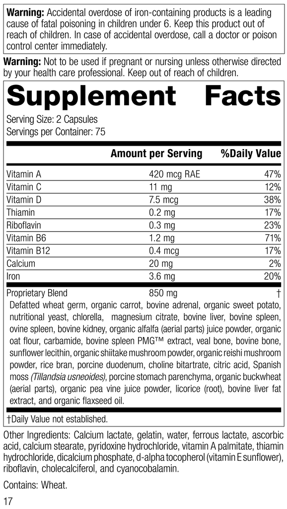 4030 Catalyn with Iron R17 Supplement Facts